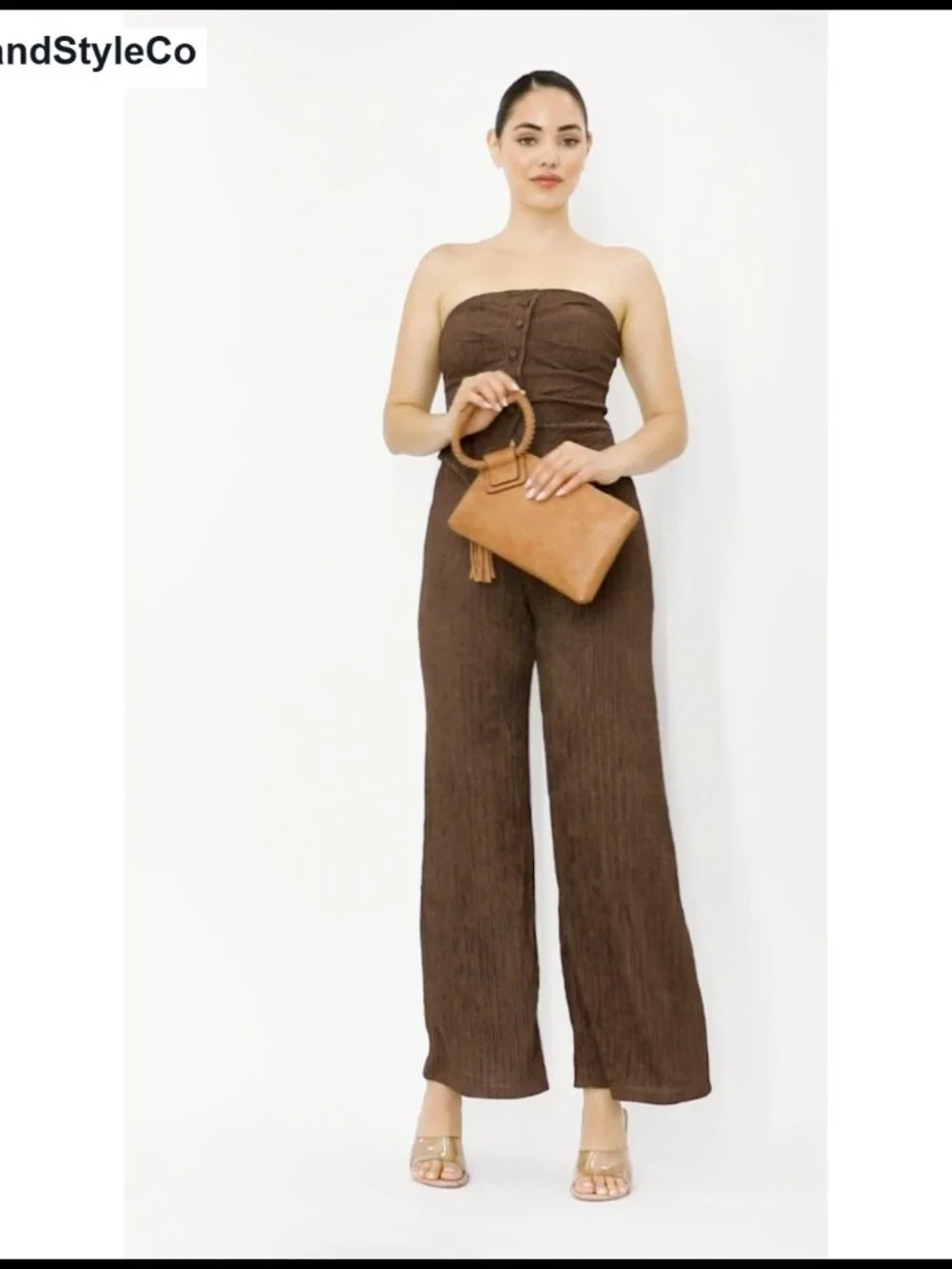 Vegan Faux Leather Wristlet Clutch Wallet with Braided Strap and Card Slots